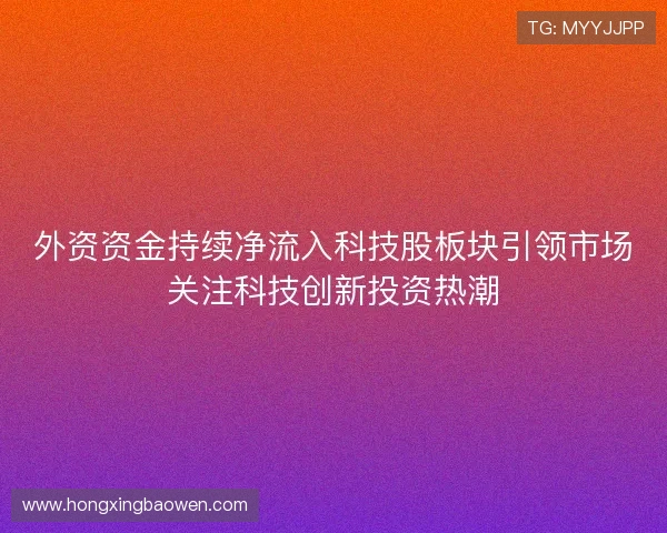 外资资金持续净流入科技股板块引领市场关注科技创新投资热潮